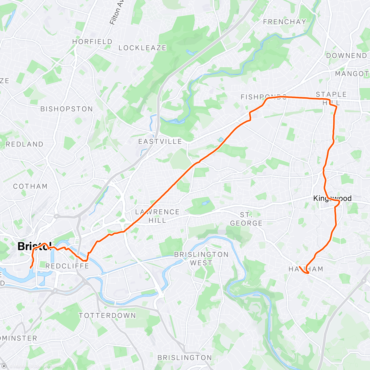 Map of the activity, Shuffle / walk Brizzle partial spoonie tour