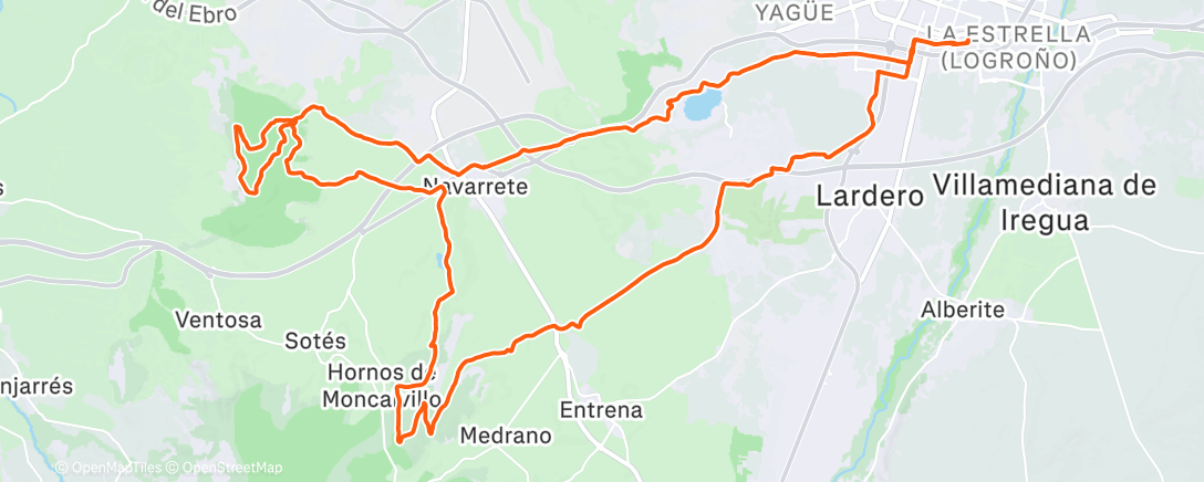 Map of the activity, Bicicleta de montaña matutina