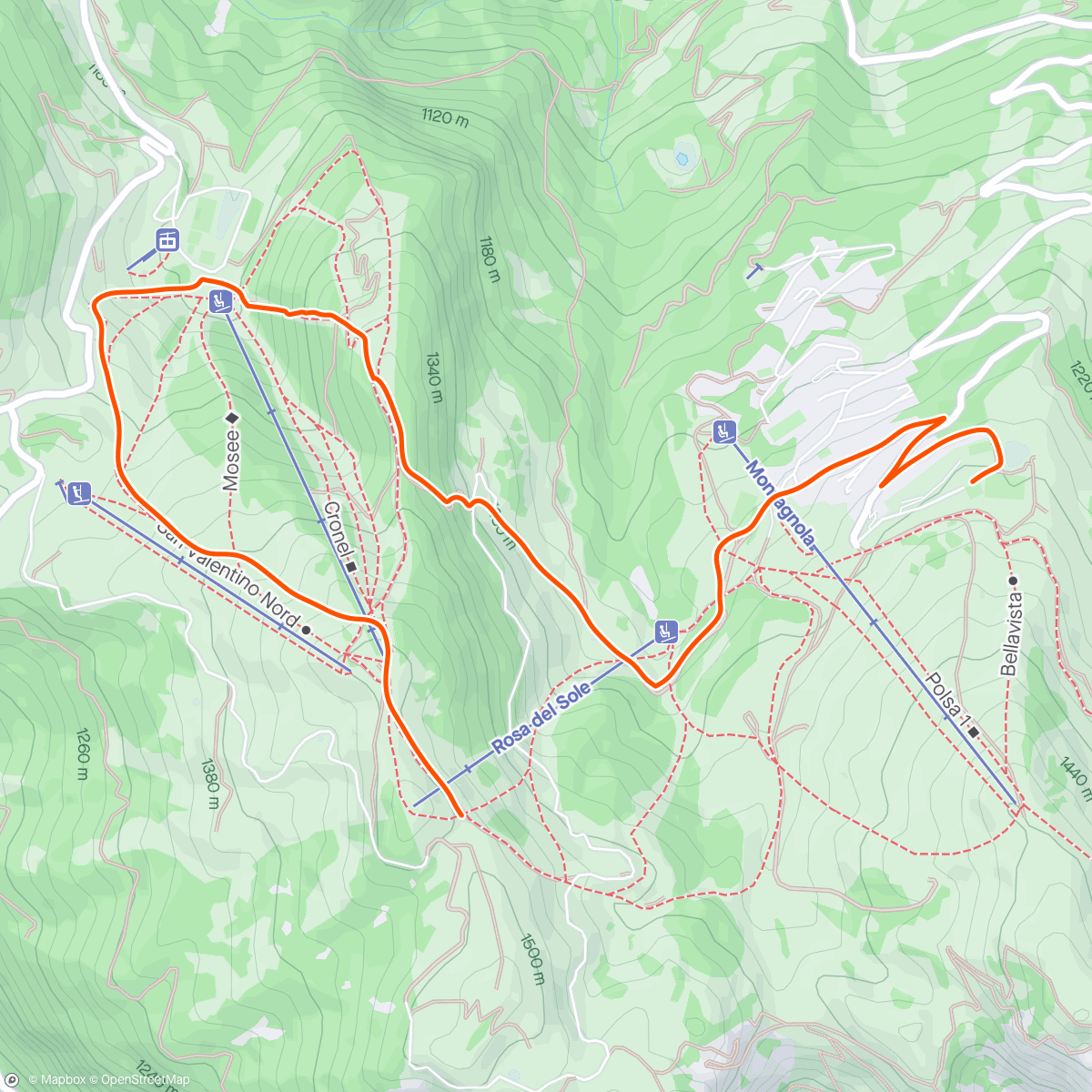 Map of the activity, Corsa mattutina