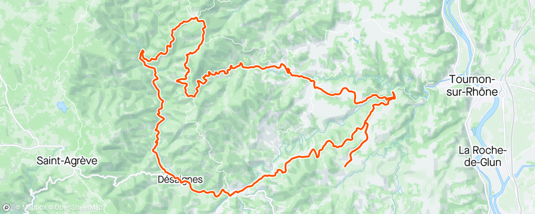 Mappa dell'attività Lamastre - Labatie d'Andaure - Lalouvesc - Col du Buisson - St Felicien