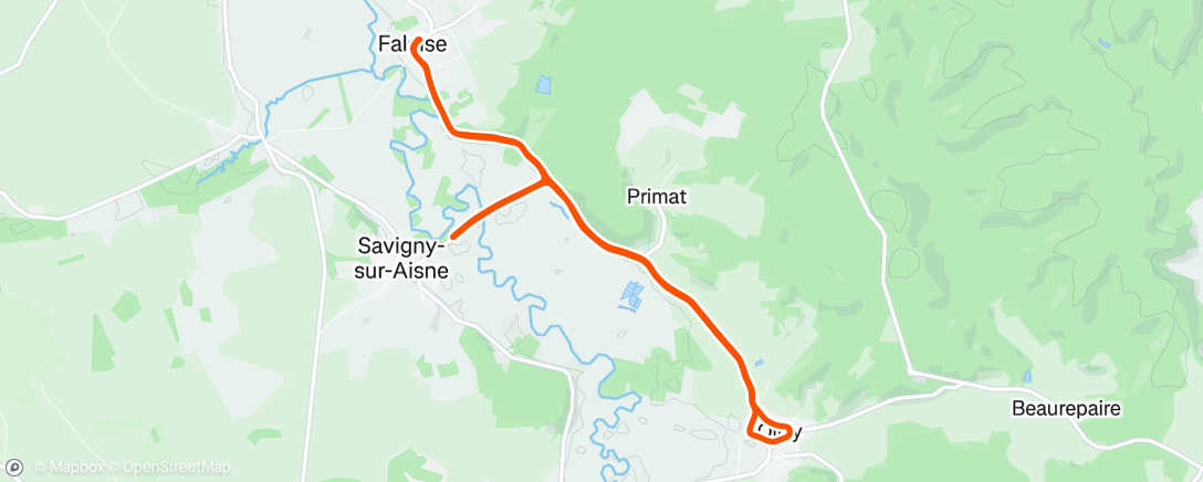 Map of the activity, Course à pied le matin