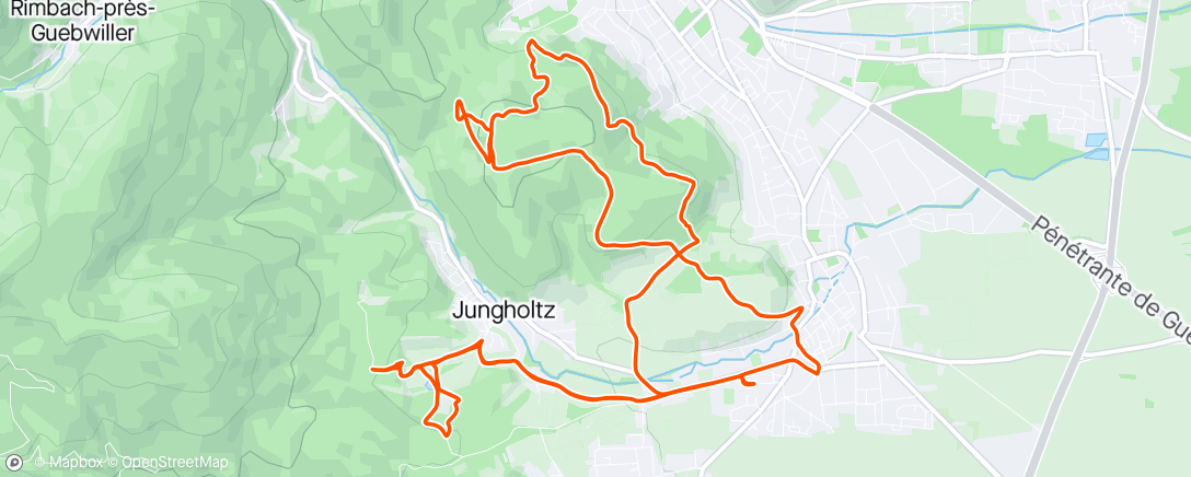 Map of the activity, Sunshine ride