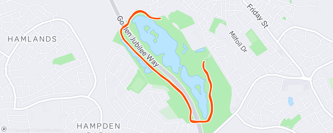 Map of the activity, Eastbourne Parkrun 🎄