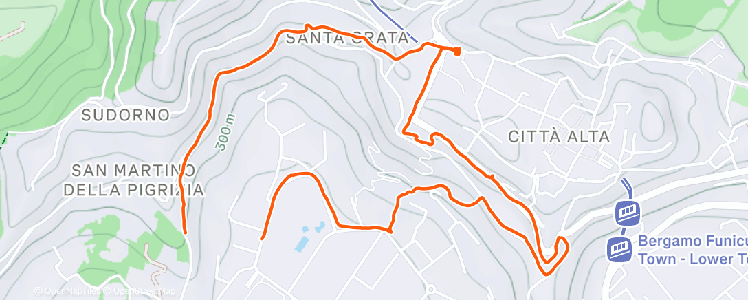 Map of the activity, Sessione di trail running mattutina