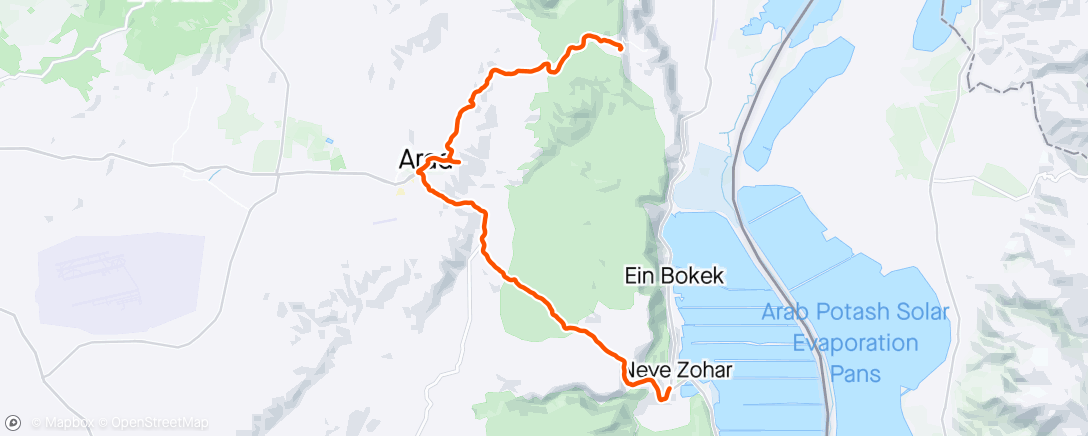 Map of the activity, Team Eshkolot Training Camp - 3rd day (2nd for me) - Arad - Zohar Junction - Climb to Arad - Metzada west - Climb to Arad.