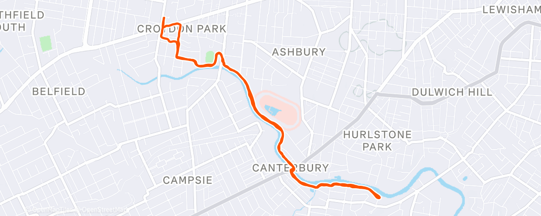 Map of the activity, Morning Run