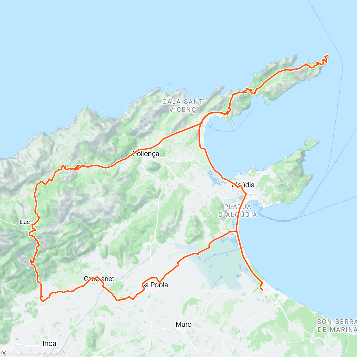 Map of the activity, Sa Batalla - Cap de Formentor