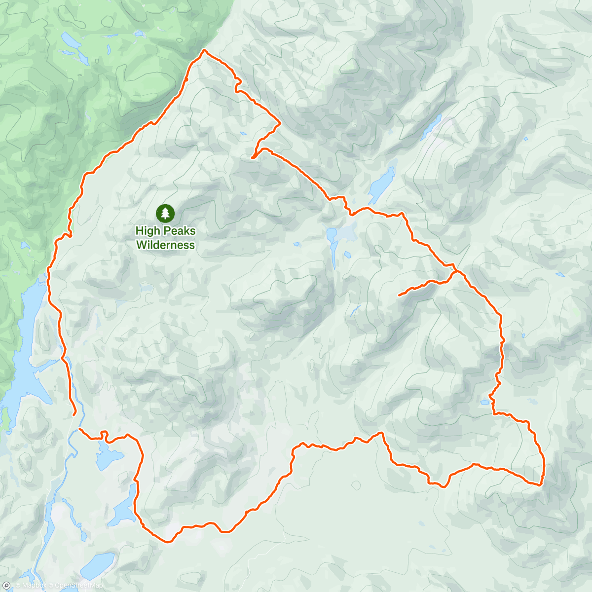 Map of the activity, Allen, Redfield via bushwhack and slide climb, Cliff, Marshall & Indian Pass w/ Jesse Roy