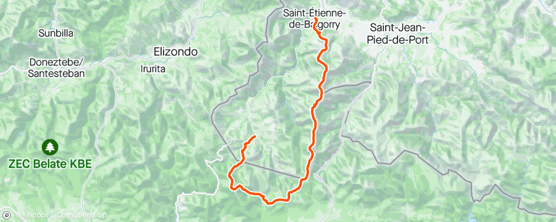Map of the activity, J-2 l'Euskal Trail en Binôme.