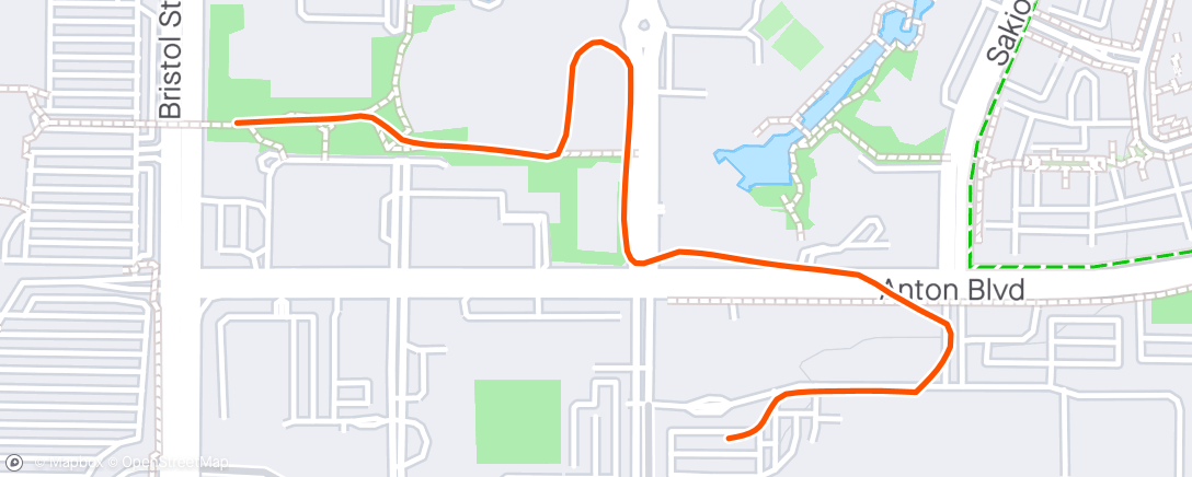 Map of the activity, Morning Run part 1