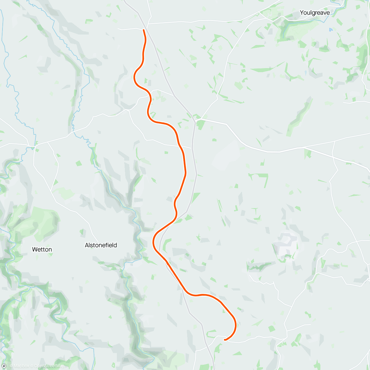 Map of the activity, Long hike. 5kg day sack
