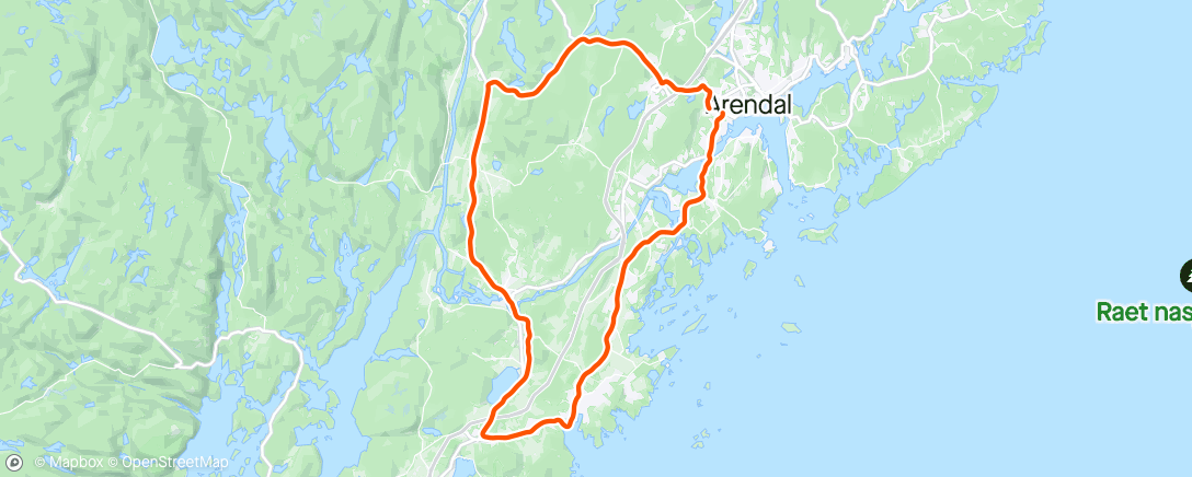 Mapa de la actividad, Evening Mountain Bike Ride