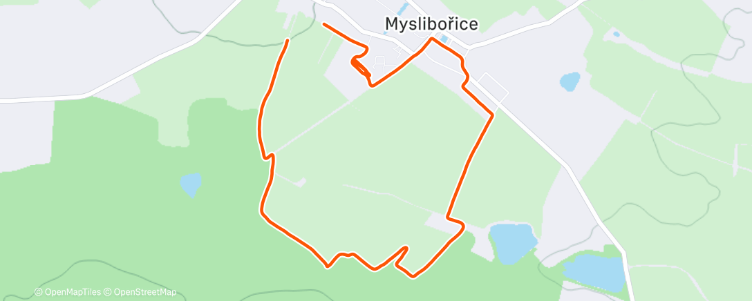 Map of the activity, Mysliborice TR, běžecká abeceda a sprinty