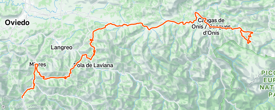 Map of the activity, Vuelta a Asturias 2° etapa
