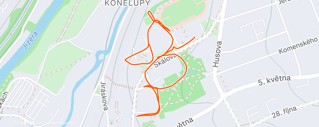 Map of the activity, TZL Turnovská zimní liga OB.