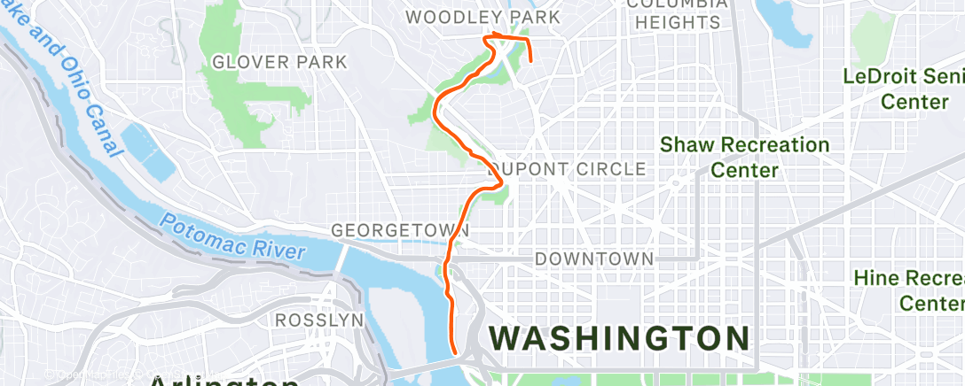 Map of the activity, Course à pied dans l'après-midi