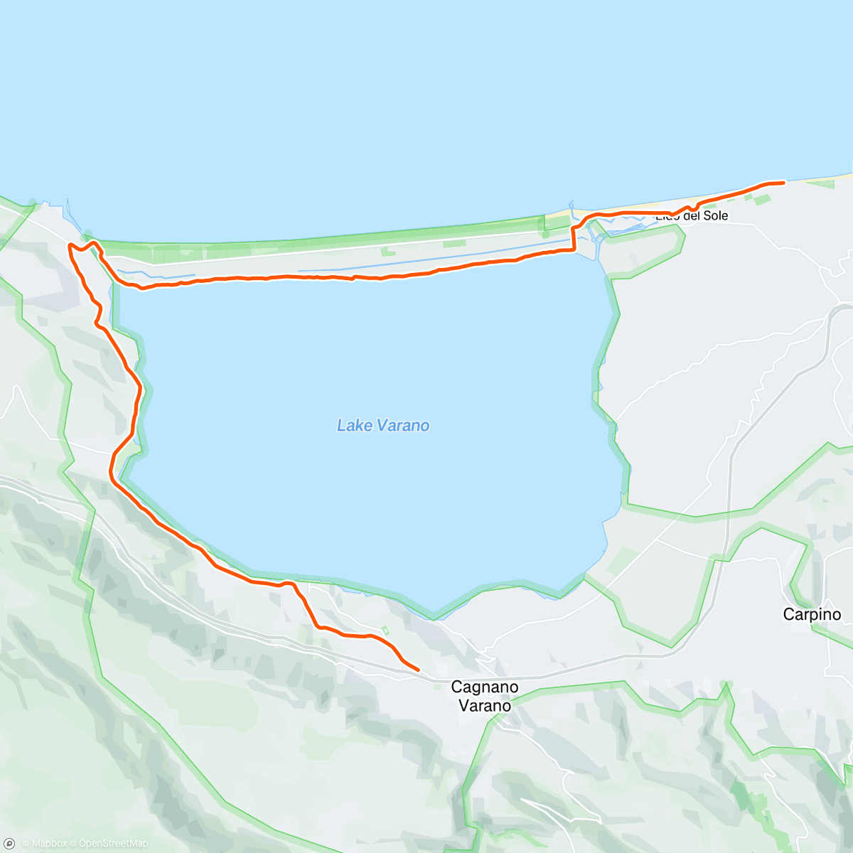 Map of the activity, ROUVY - Varano lake | Italy