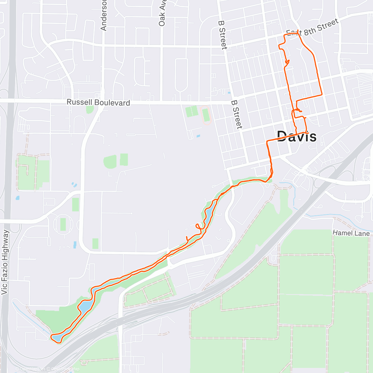 Map of the activity, A break of a few sunny afternoons after morning Tule Fog, and then the rain returns (followed by snow), Arboretum walk Saturday. ☃️🌫️🌤️🌓🚶🏼‍♀️🎄🌲🌲🎅🏻