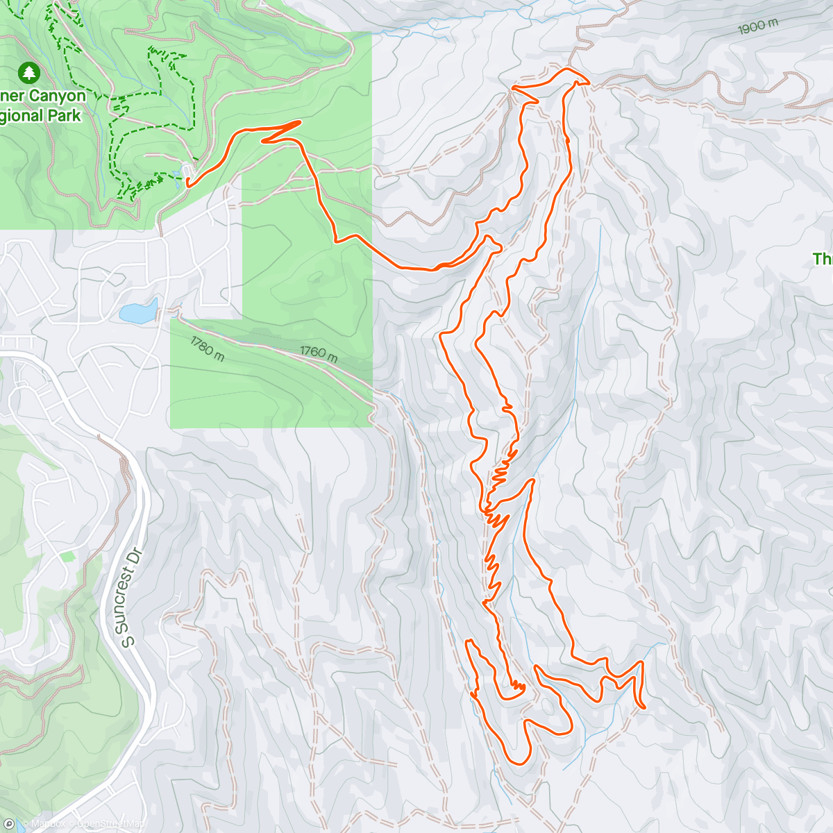 Map of the activity, Draper Trails - Carpe Diem & Longview