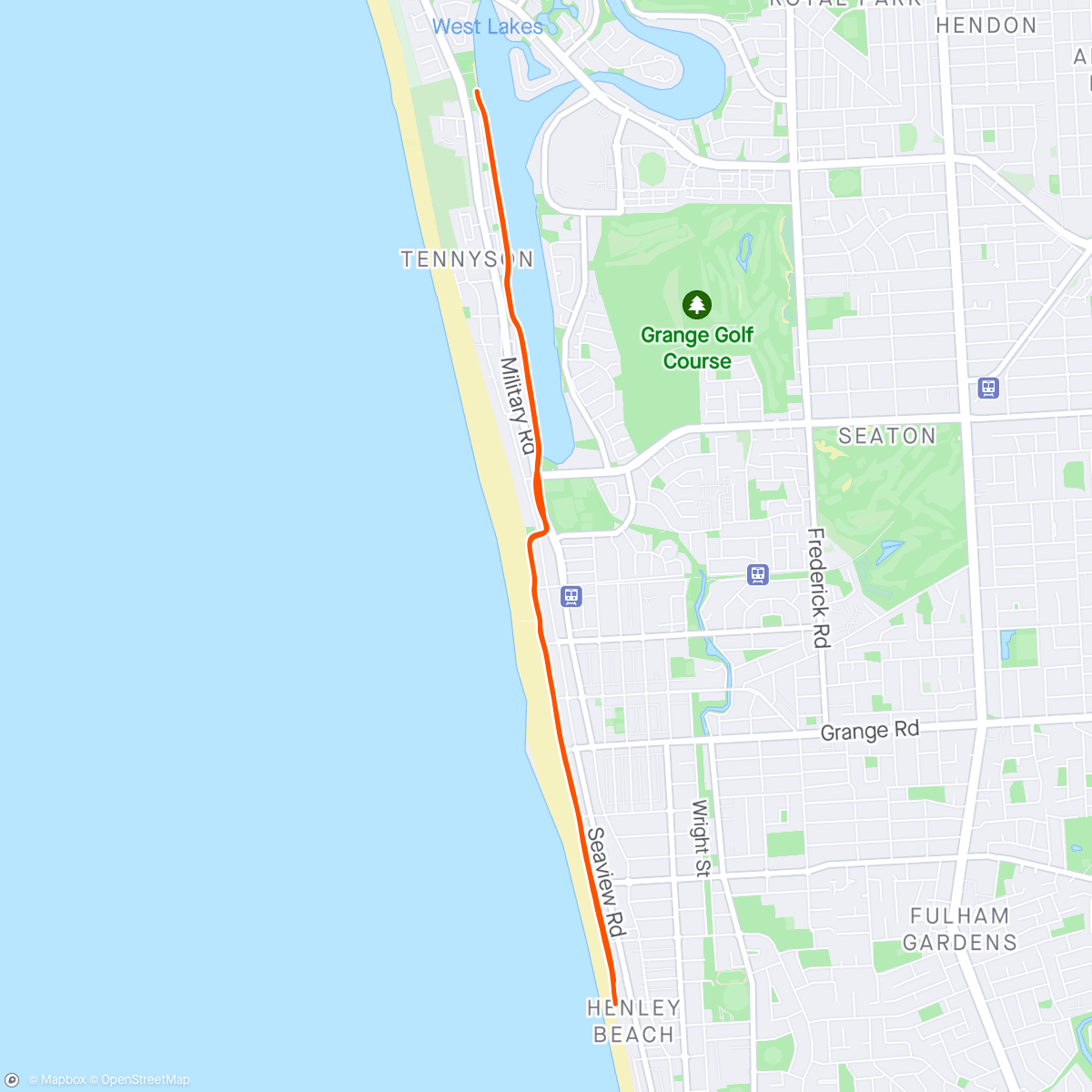 Map of the activity, Lunch run