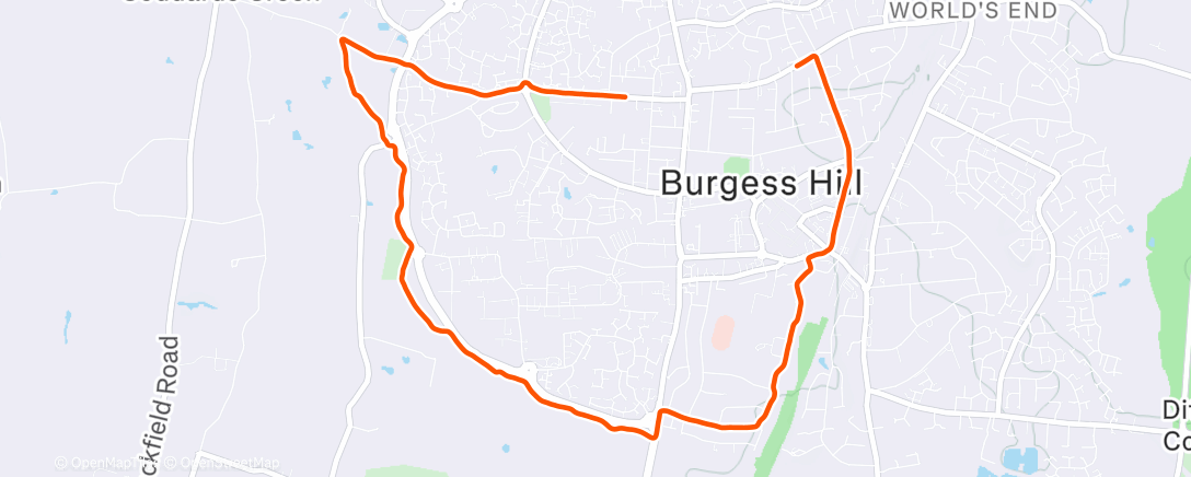 Map of the activity, PM easy 40 mins