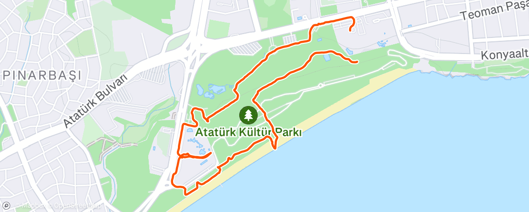 Map of the activity, Полуденная ходьба