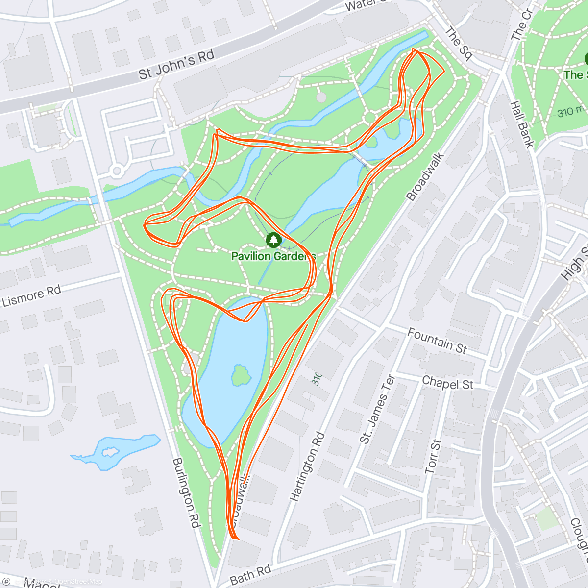 Map of the activity, Pavilion gardens