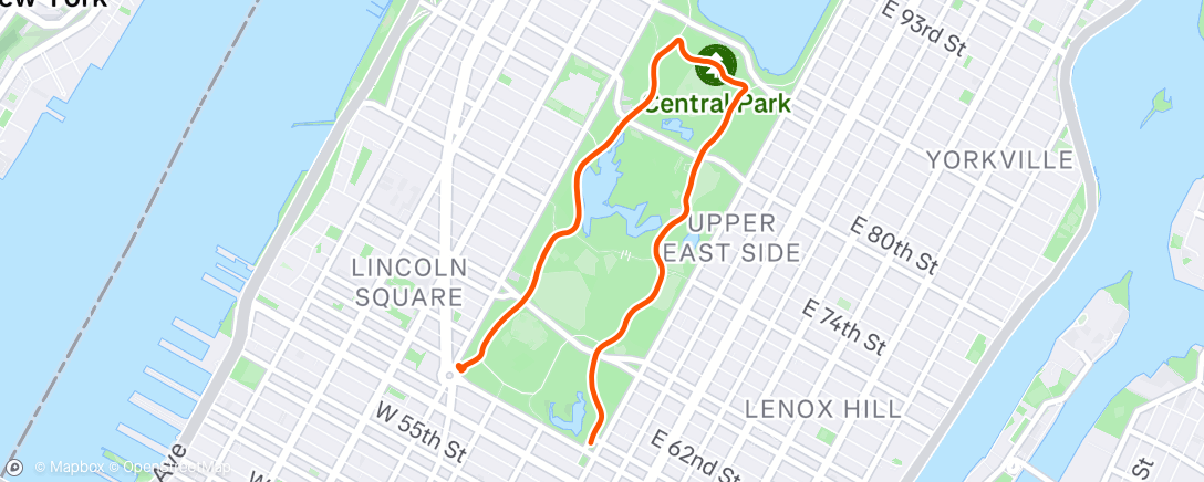 Map of the activity, Evening Swim