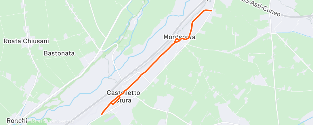 Map of the activity, Bitumata frizzantina collettiva con allenamento tris easy..cit