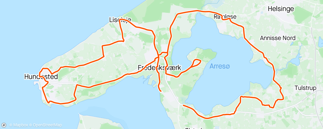 Map of the activity, FMC Cycling Ride Bakketræning samt Halsnæs og Arresø rundt 🚴🌬🇩🇰