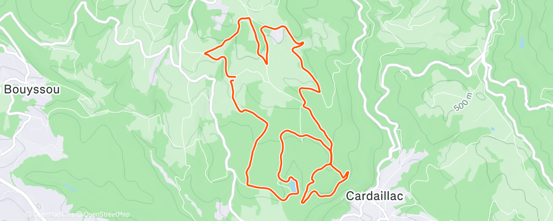 Map of the activity, Trail en soirée