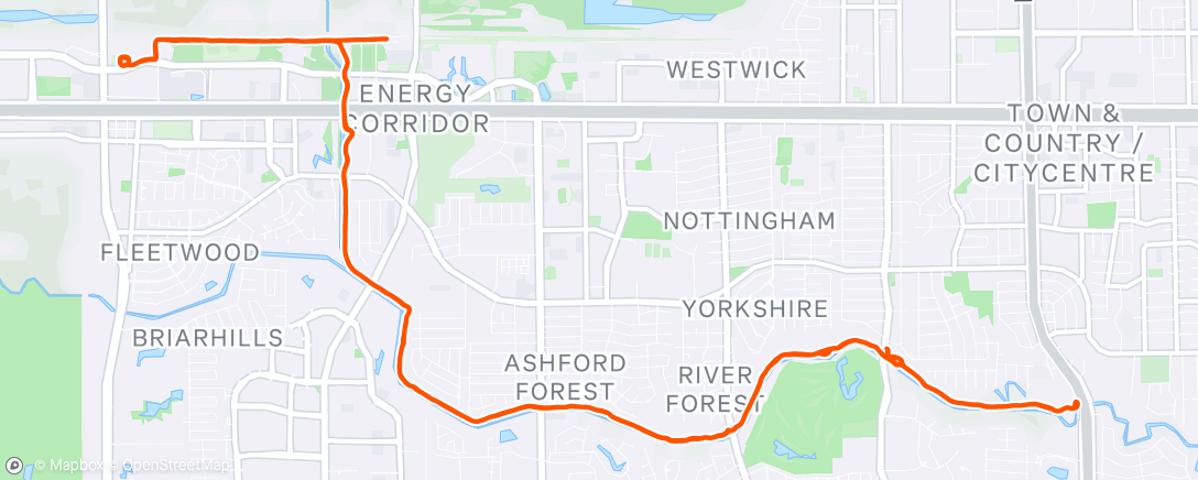 Map of the activity, Evening Ride