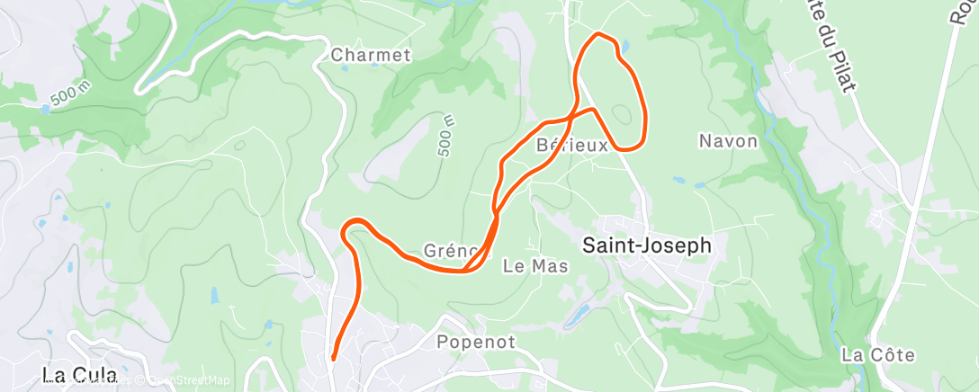 Map of the activity, Course à pied dans l'après-midi