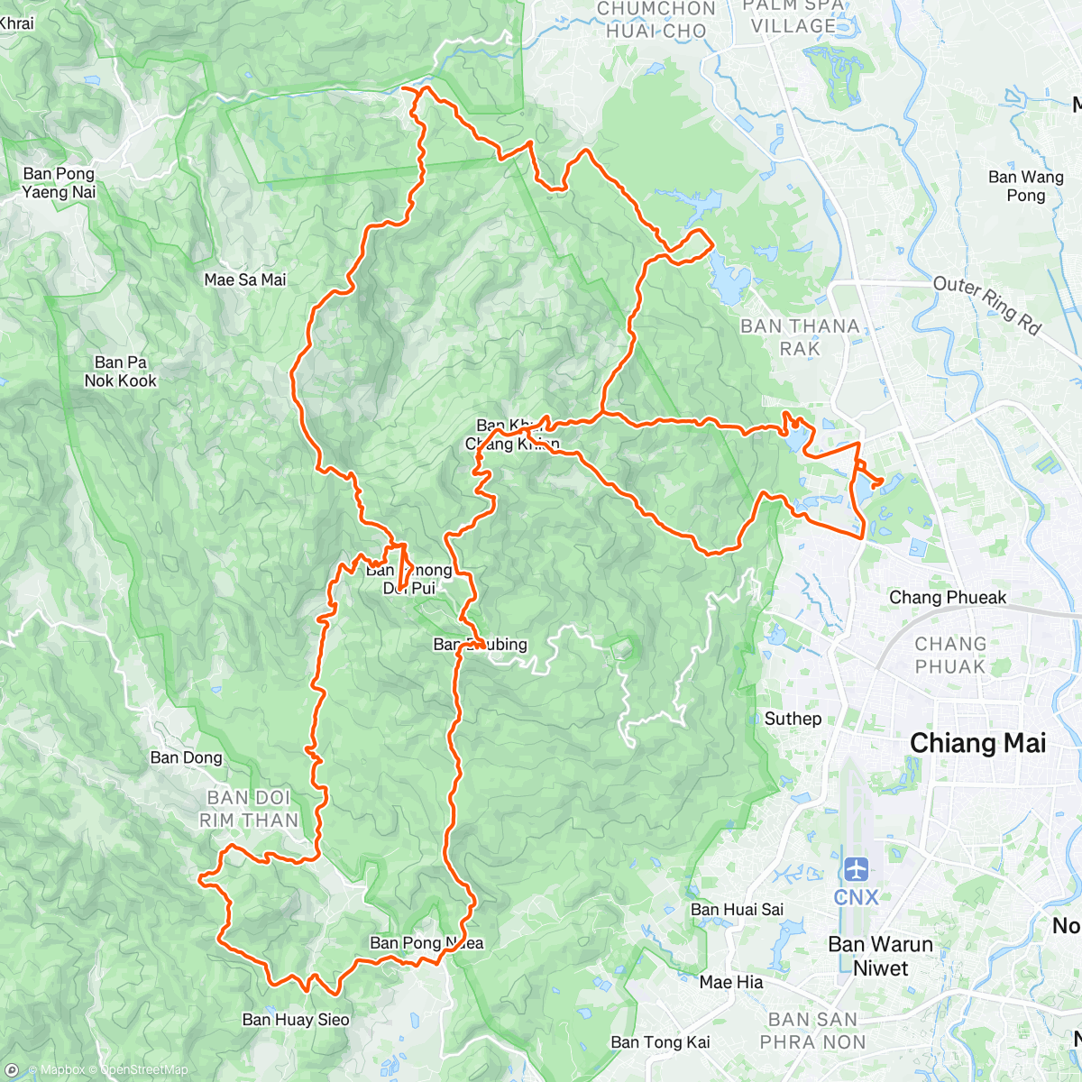 Map of the activity, UTMb Chiang Mai 100k 2024 🇹🇭