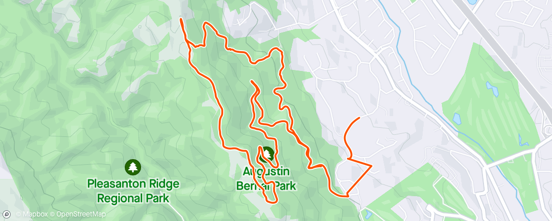 Map of the activity, Every ride here has a climb out