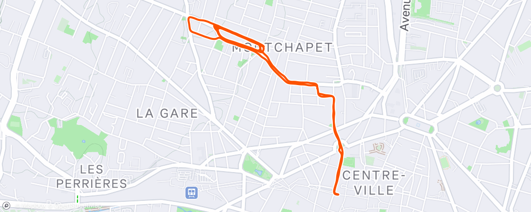 Map of the activity, Course à pied le matin