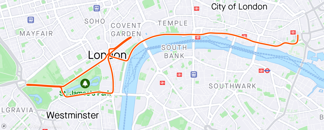 アクティビティ「90 Race: Stage 5: Lap It Up - London Classique (B) on Classique in London」の地図
