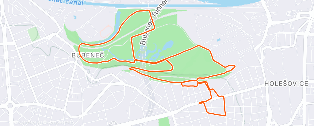 Map of the activity, Evening Run