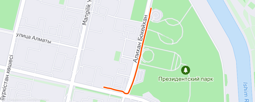 Map of the activity, Утренний забег