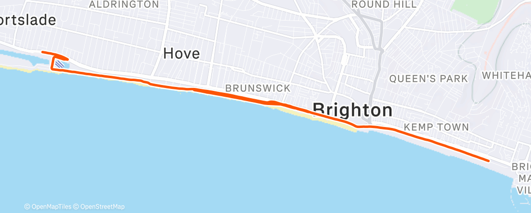 Map of the activity, Marathon group: 2mi @MP, mona fartlek, 2mi @ 10s/mi under MP, CD