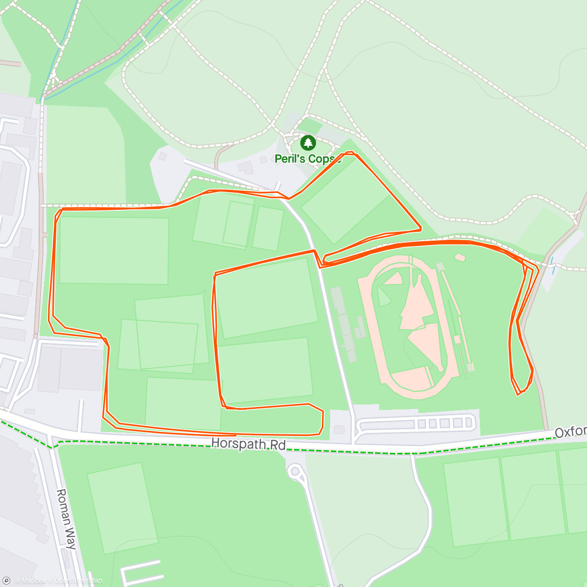 Map of the activity, Double buggy Parkrun