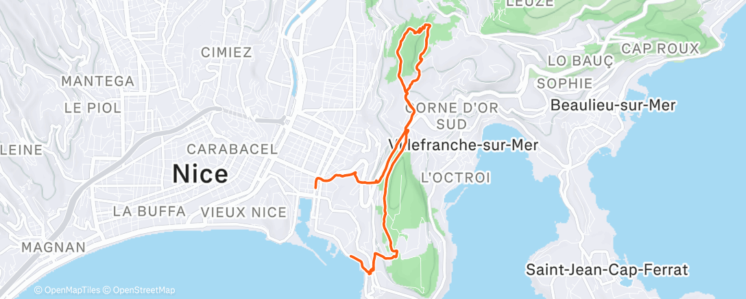 Map of the activity, Lunch Trail Run