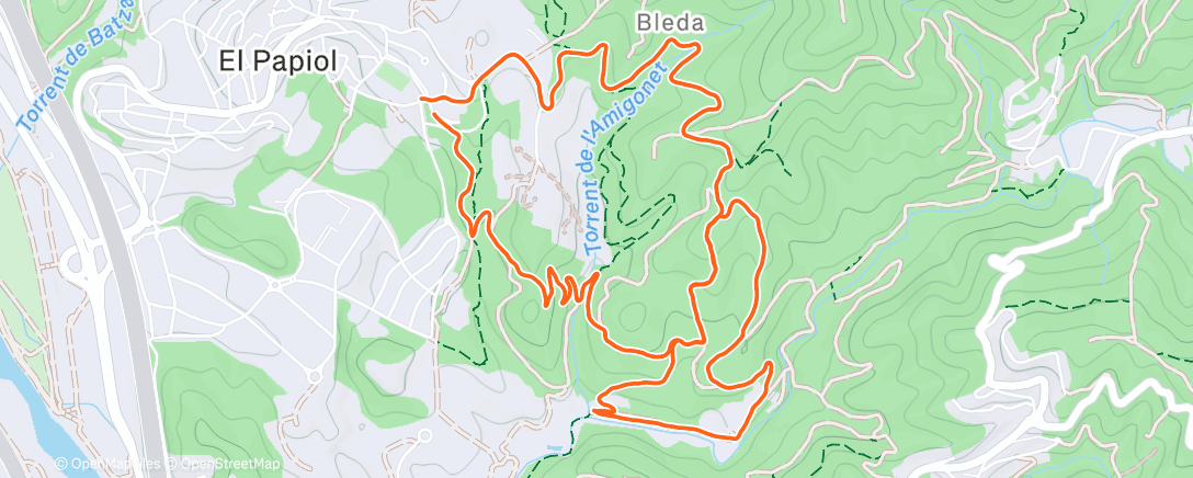 Map of the activity, Fàcil nocturn