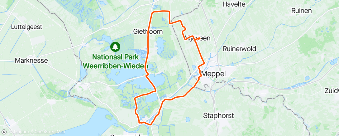 「Avondrit op de mountainbike」活動的地圖