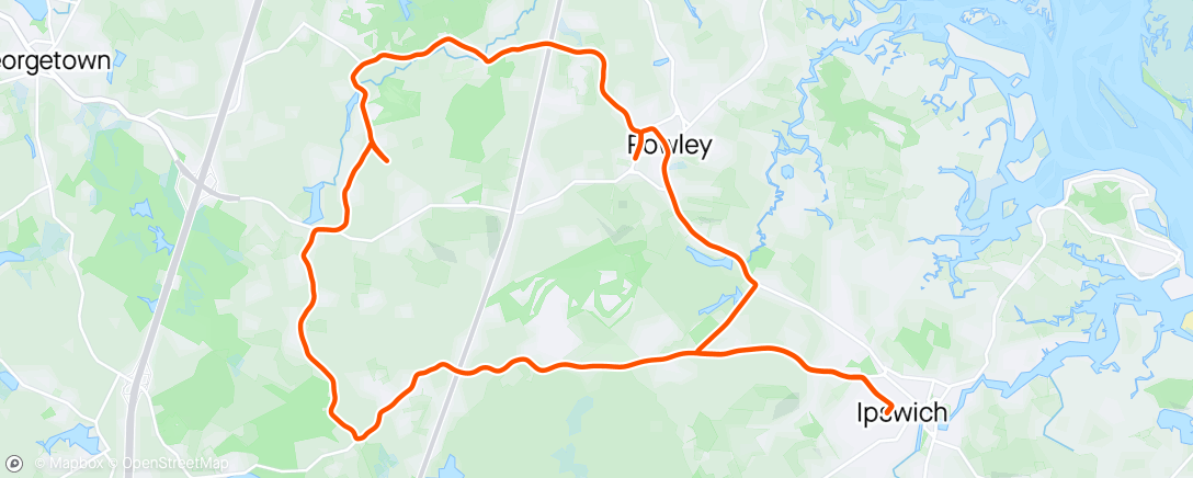 Mapa da atividade, My timing is impeccable. Managed to coincide my ride with the 1 hour of rain of the day