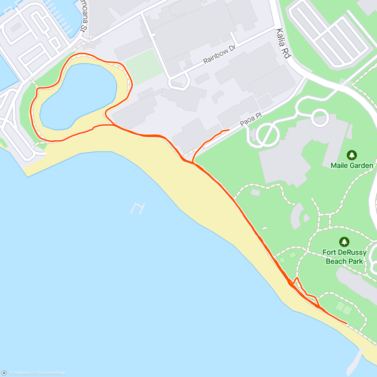 Mapa da atividade, Waikiki jog