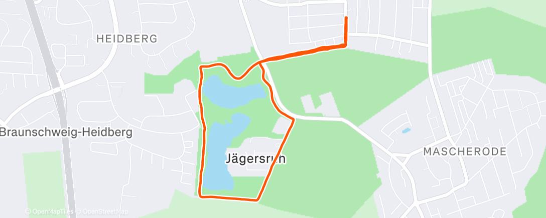 Map of the activity, Evening Run