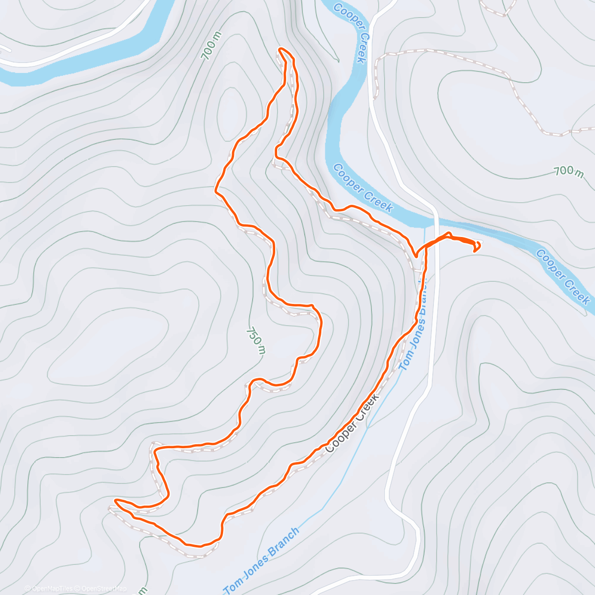 Map of the activity, TM MHH in Coopers Creek