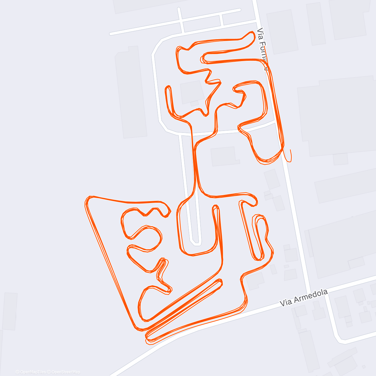 Map of the activity, Cx race