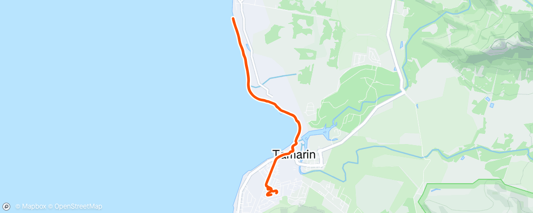 Map of the activity, Afternoon Run